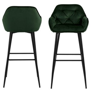 ACT NORDIC Brooke Barstol, med Armstd, Ryggstd och Fotstd - Grn Polyester och Svart Metall