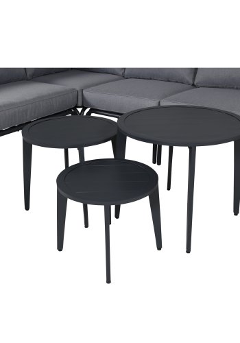 VENTURE DESIGN Roxo hjrnesofasett - gr puter, svart polyestertau og aluminium