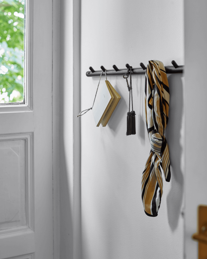 ROWICO rektangulr Milford knagerkke m. 8 knager - sort eg (80cm)