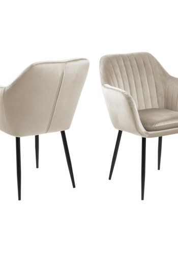 ACT NORDIC Emilia Sessel, mit Armlehnen – Sandpolyester und schwarzes Metall