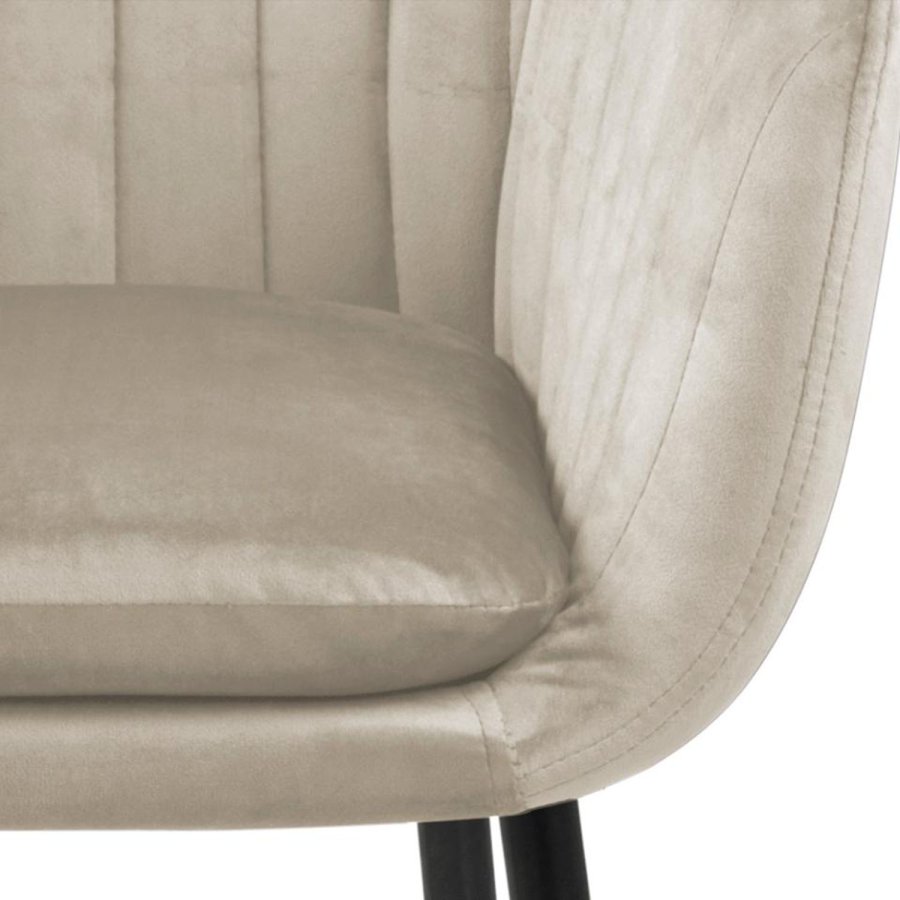 ACT NORDIC Emilia Sessel, mit Armlehnen – Sandpolyester und schwarzes Metall