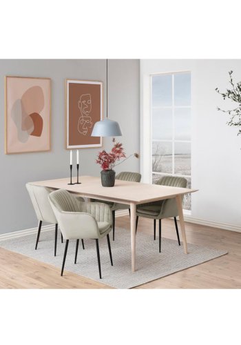 ACT NORDIC Emilia Sessel, mit Armlehnen – Sandpolyester und schwarzes Metall