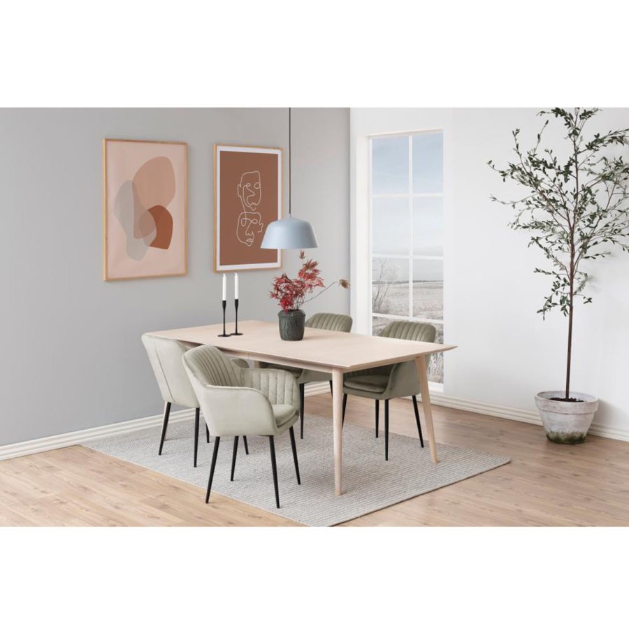 ACT NORDIC Emilia Sessel, mit Armlehnen – Sandpolyester und schwarzes Metall