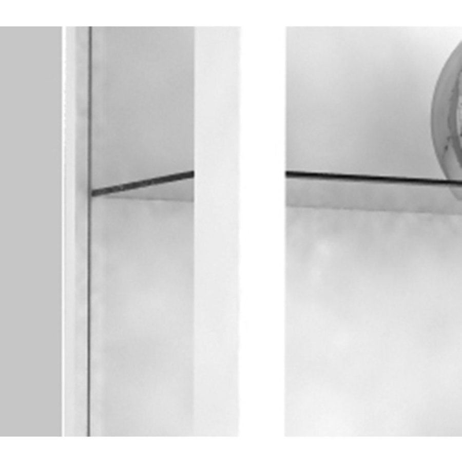 Udina Hängeschrank mit LED, m. 2 Türen und 2 Einlegeböden - Glas und weißes Holz