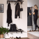 ROWICO rektangulr Milford hattehylde m. 5 knager - sort eg og metal (80cm)