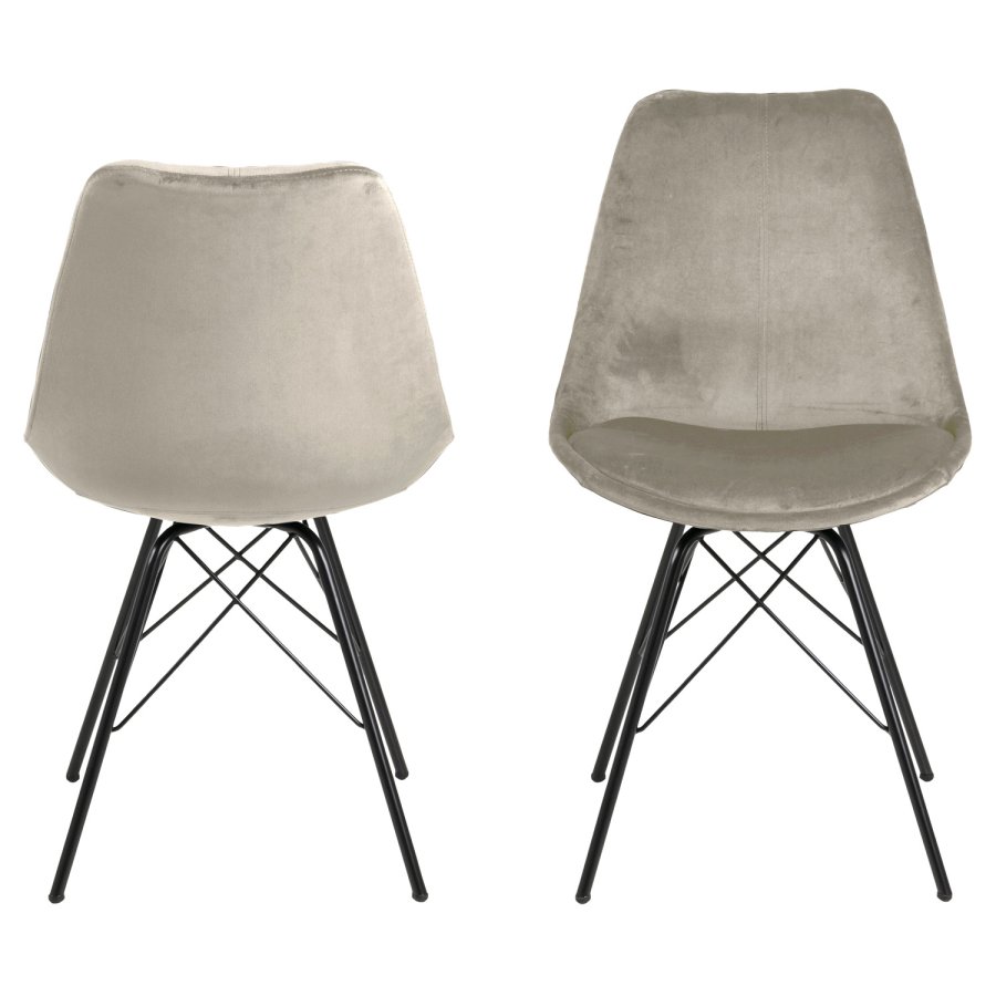 ACT NORDIC Eris Esszimmerstuhl - Sandpolyester und schwarzes Metall 