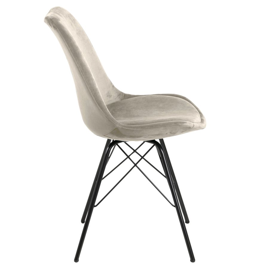 ACT NORDIC Eris Esszimmerstuhl - Sandpolyester und schwarzes Metall 
