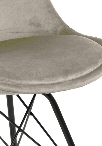 ACT NORDIC Eris Esszimmerstuhl - Sandpolyester und schwarzes Metall 