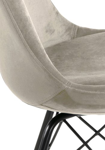 ACT NORDIC Eris Esszimmerstuhl - Sandpolyester und schwarzes Metall 