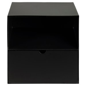 ACT NORDIC Joliet vghngt natbord, m. 1 hylde og 1 skuffe - sort MDF og sort metal (30x25)