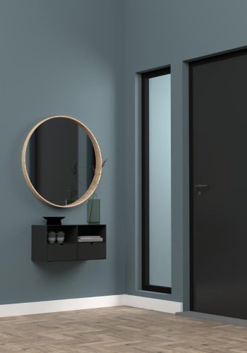 ACT NORDIC Joliet vghngt natbord, m. 1 hylde og 1 skuffe - sort MDF og sort metal (30x25)