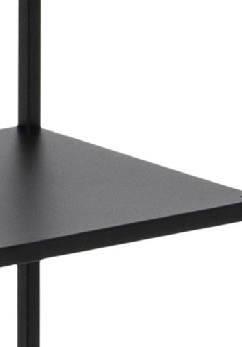 ACT NORDIC Newcastle bogreol, m. 5 hylder - sort melamin og metal(H:185cm x69,5cm x 30cm)