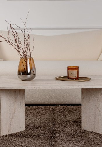 NORDVRK Sable Couchtisch, oval  Travertin-Melamin (119x60)