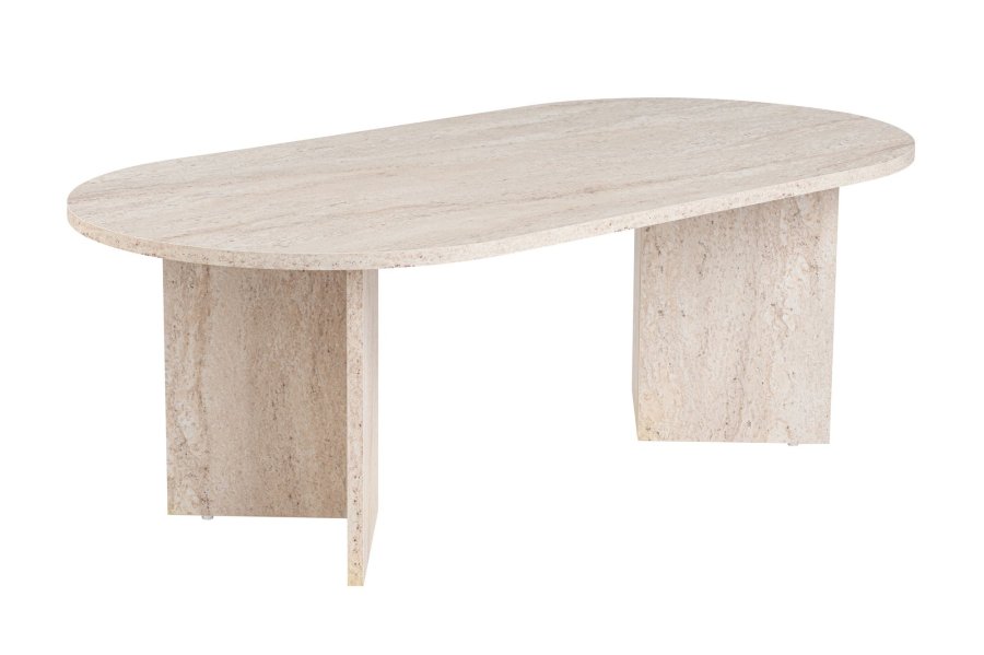 NORDVRK Sable Couchtisch, oval  Travertin-Melamin (119x60)