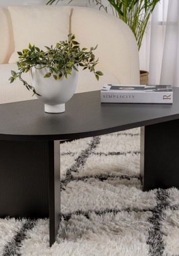 NORDVRK Sobelbord, ovalt - svart tre melamin (119x60)