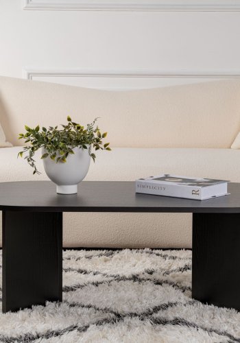 NORDVRK Sobelbord, ovalt - svart tre melamin (119x60)