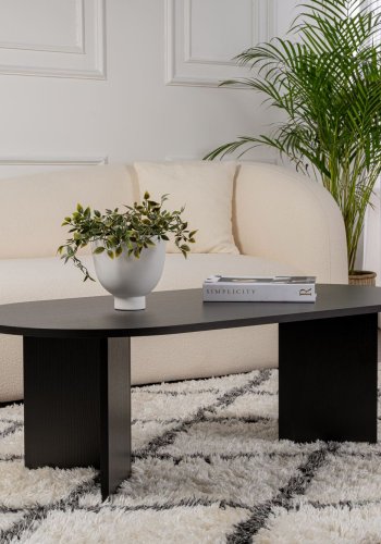 NORDVRK Sobelbord, ovalt - svart tre melamin (119x60)