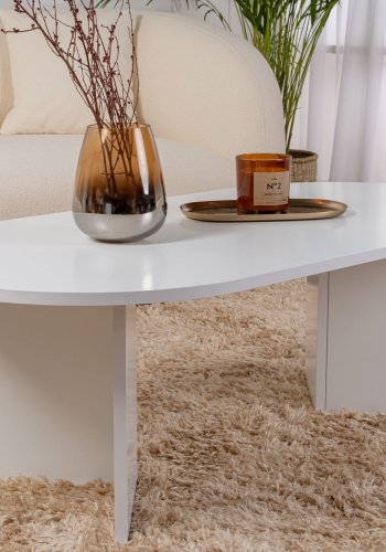 NORDVRK Sobelbord, ovalt - hvit melamin (119x60)