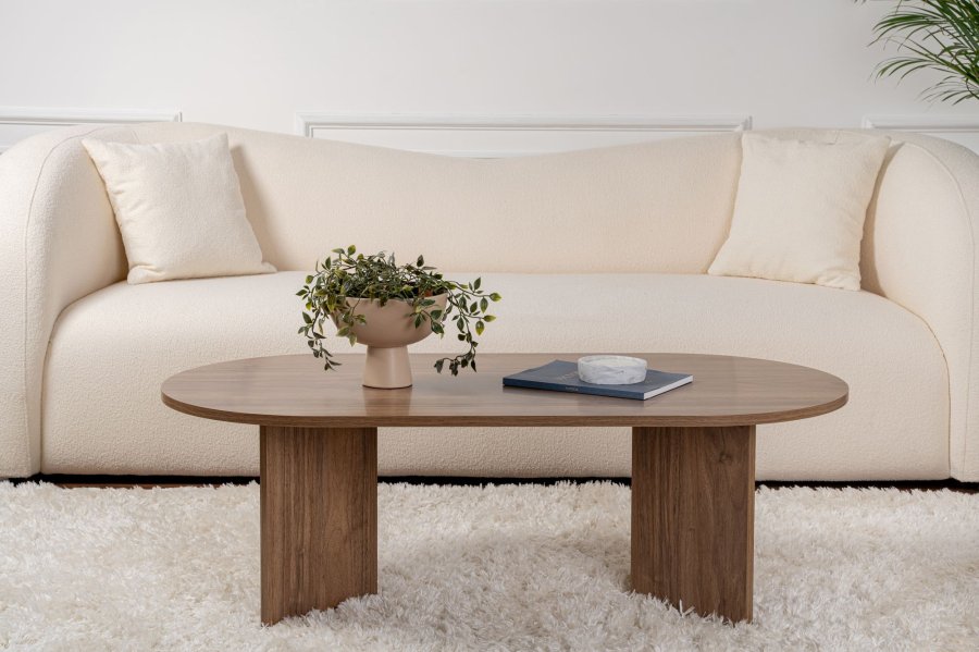 NORDVRK Sobelbord, ovalt - valnttfarget melamin (119x60)