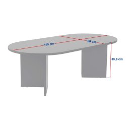 NORDV�RK Sable sofabord, oval - valn�dfarvet melamin (119x60) -  NORDV�RK
