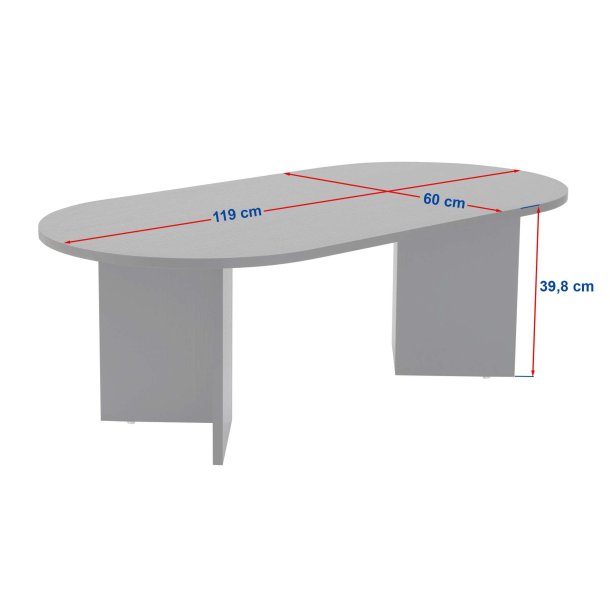 NORDV�RK Sable sofabord, oval - valn�dfarvet melamin (119x60) -  NORDV�RK