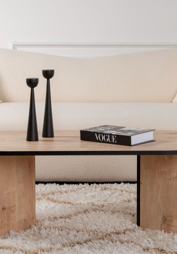 NORDVRK Sobelbord, ovalt - Safir eik og svart melamin (119x60)