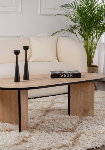 NORDVRK Sobelbord, ovalt - Safir eik og svart melamin (119x60)