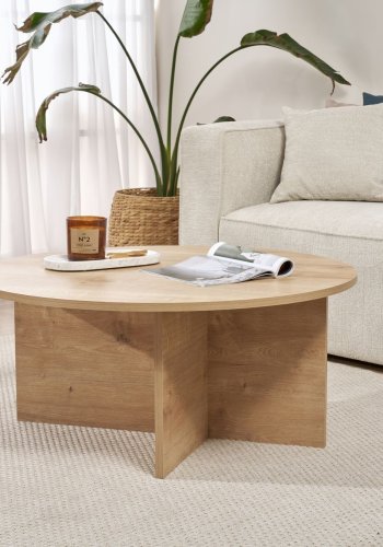 NORDVRK Soleil sofabord, rund - Sapphire Oak melamin (90)