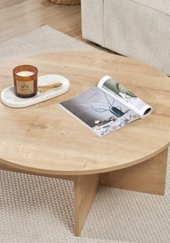 NORDVRK Soleil sofabord, rund - Sapphire Oak melamin (90)