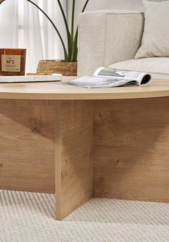 NORDVRK Soleil sofabord, rund - Sapphire Oak melamin (90)