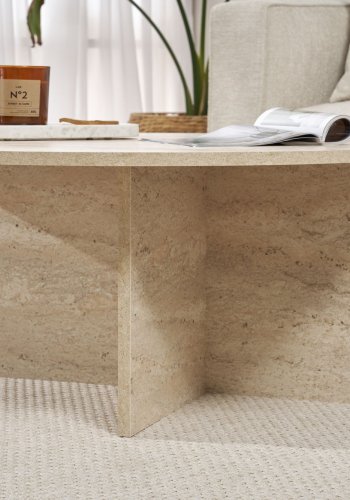 NORDVRK Soleil sofabord, rund - travertin melamin (90)