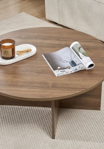 NORDVRK Soleil sofabord, rund - valnd melamin (90)