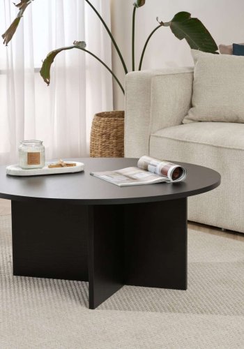 NORDVRK Soleil sofabord, rund - sort tr melamin (90)