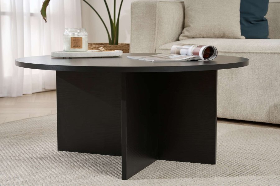NORDVRK Soleil sofabord, rund - sort tr melamin (90)