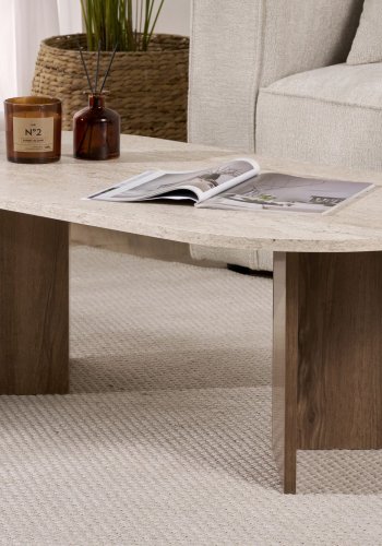 NORDV�RK Zobel - Travertin, valn�tt salongbord