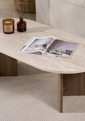 NORDV�RK Zobel - Travertin, valn�tt salongbord