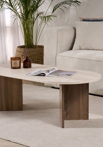 NORDV�RK Zobel - Travertin, valn�tt salongbord
