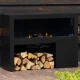 COSI FIRES Cosivista 120 brannbord, rektangulrt - antrasittgr aluminium (120x45)
