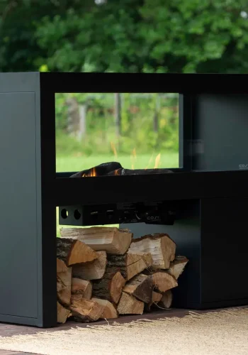 COSI FIRES Cosivista 120 brannbord, rektangulrt - antrasittgr aluminium (120x45)