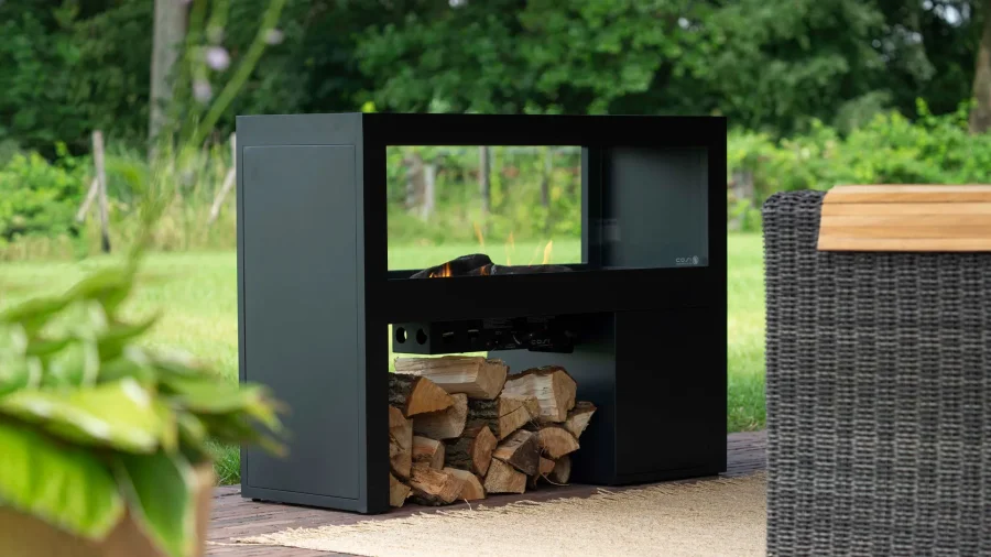 COSI FIRES Cosivista 120 brannbord, rektangulrt - antrasittgr aluminium (120x45)