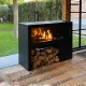 COSI FIRES Cosivista 120 brannbord, rektangulrt - antrasittgr aluminium (120x45)