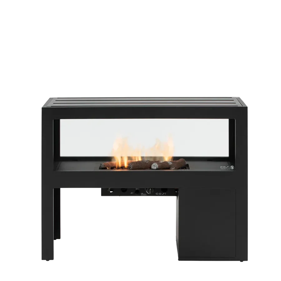 COSI FIRES Cosivista 120 brannbord, rektangulrt - antrasittgr aluminium (120x45)