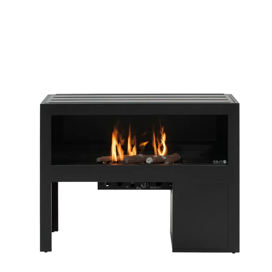 COSI FIRES Cosivista 120 brannbord, rektangulrt - antrasittgr aluminium (120x45)