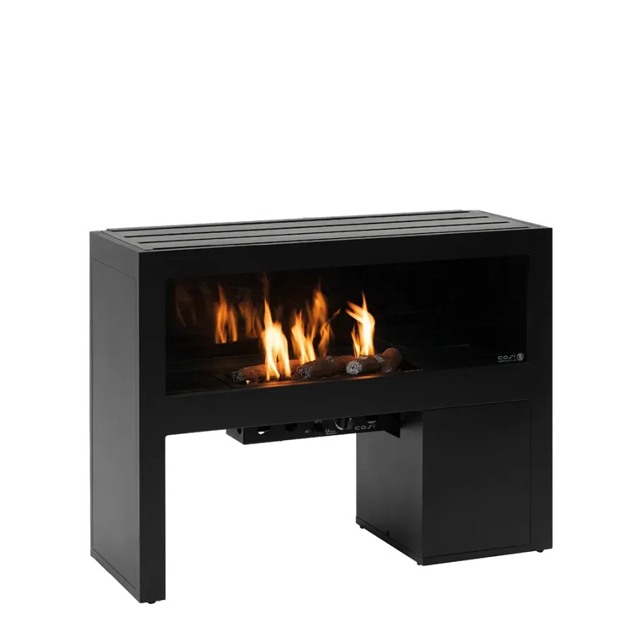 COSI FIRES Cosivista 120 brannbord, rektangulrt - antrasittgr aluminium (120x45)