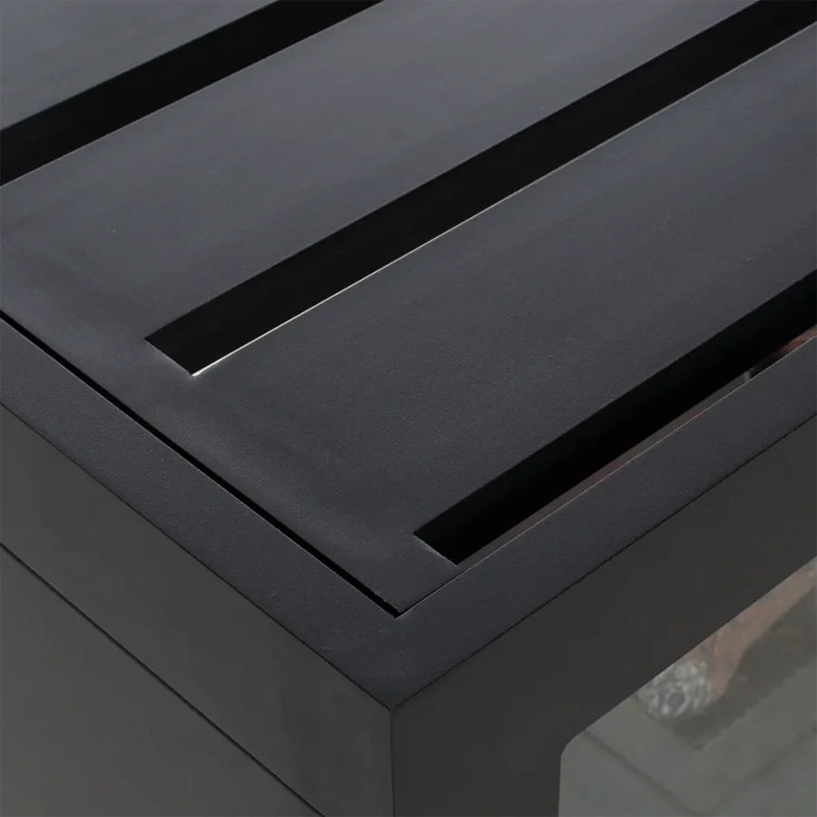 COSI FIRES Cosivista 120 brannbord, rektangulrt - antrasittgr aluminium (120x45)