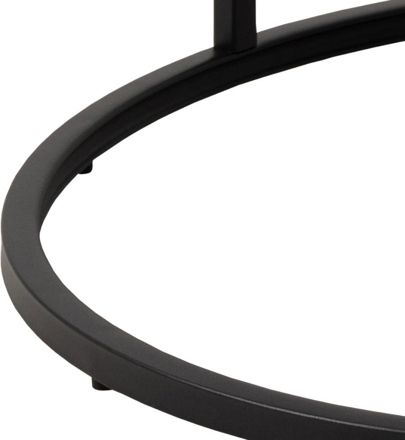 ACT NORDIC Spiro Couchtisch, oval/rund – weißes Melamin mit Marmormuster und schwarzer Stahl (2er-Set) 