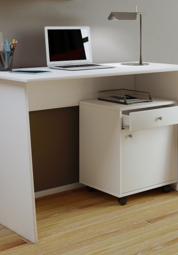 Masola Maxi skrivebord - hvitt tre (110x50)