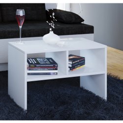 Nachto sidebord, m. hylde - hvid tr