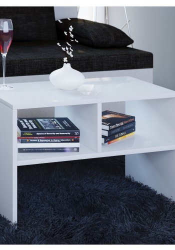 Nachto sidebord, m. hylle - hvitt tre