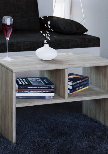 Nachto sidebord, med hylle - naturlig tre